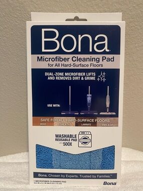 Bona Microfiber Cleaning Pad for Hard-Surface Floor Mops 18.3 in X 5.1 in NEW!